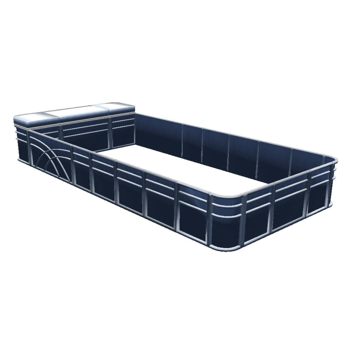 Full Width Sun Deck Square - 8' Wide Pontoon Fence Railing Package