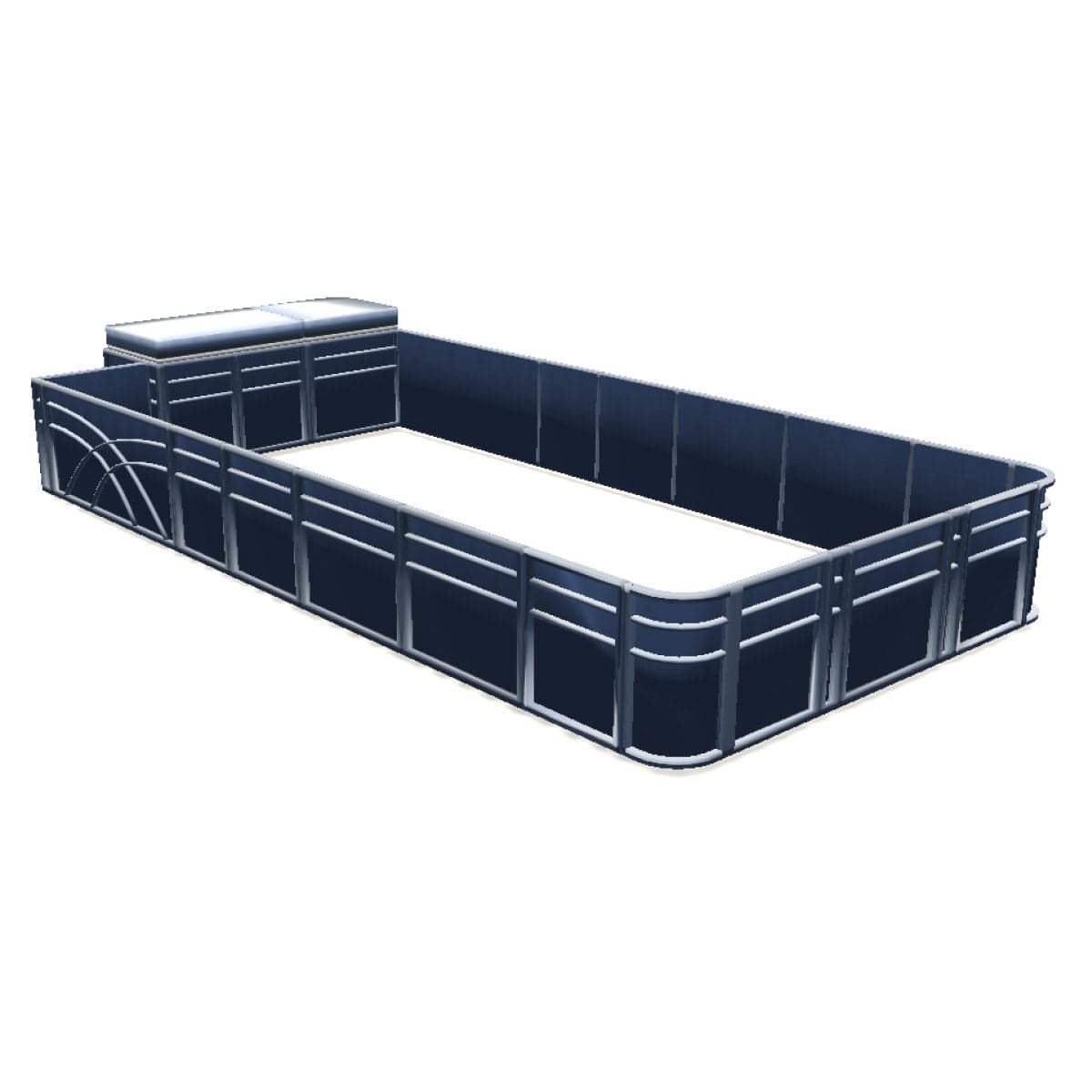 Stern Entry Sun Deck Square - 8'6" Wide Pontoon Fence Rail Package