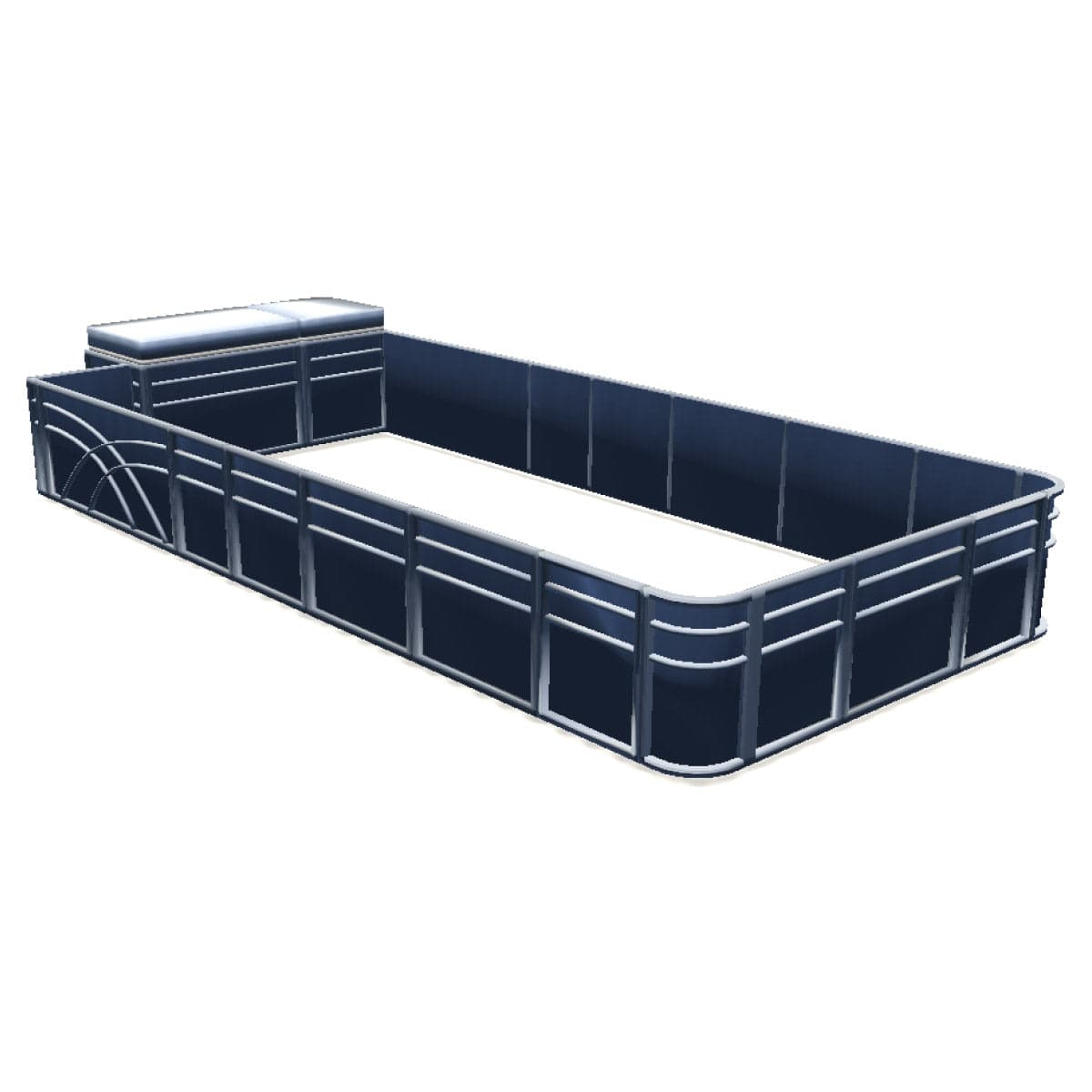 Stern Entry Sun Deck Square - 8' Wide Pontoon Fence Rail Package