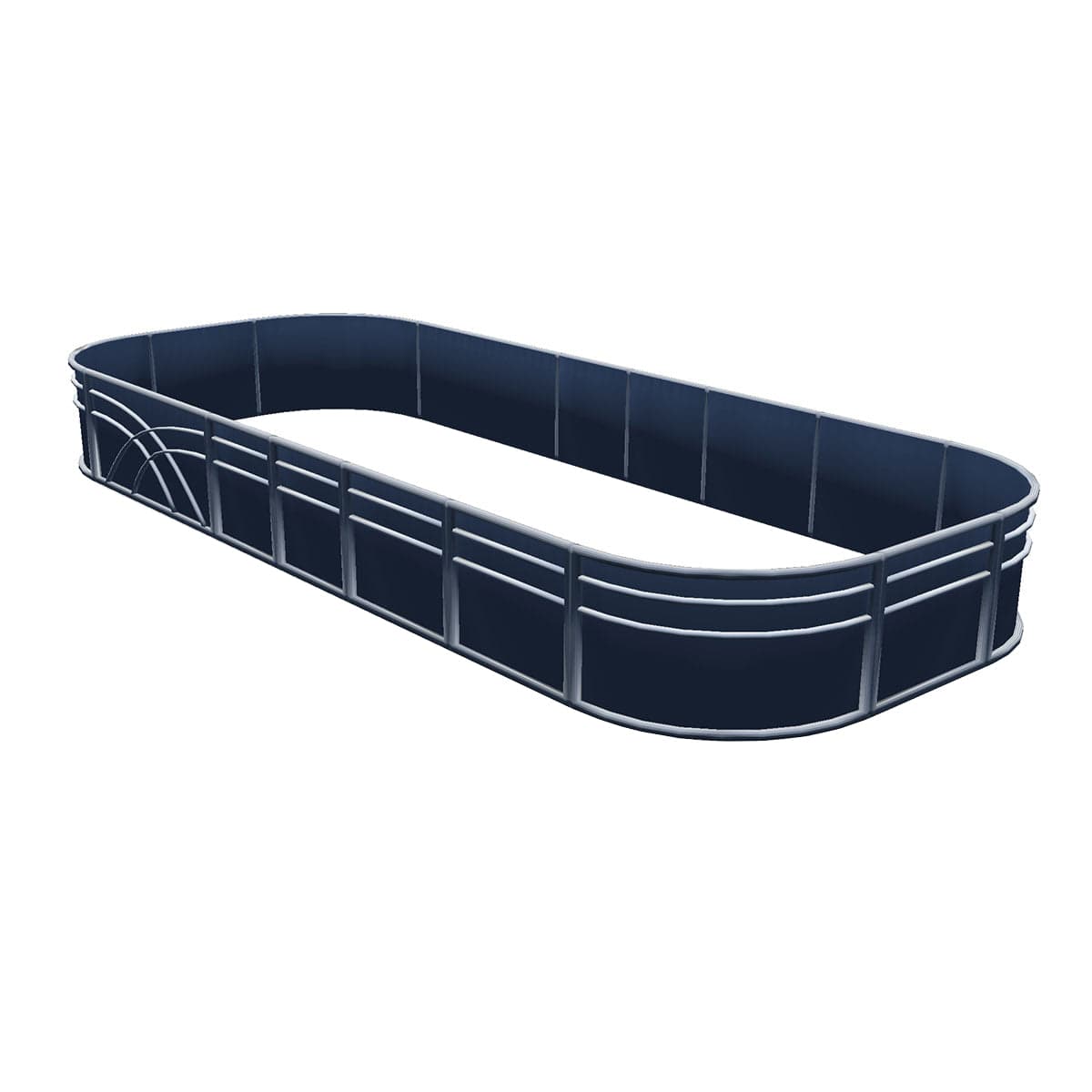 Pontoon Fence Railing Package Blue Metallic #Pontoon Fence Length_15.5'