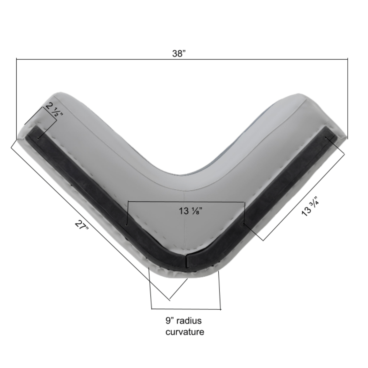 28" Premium Pontoon Corner Cushions Only