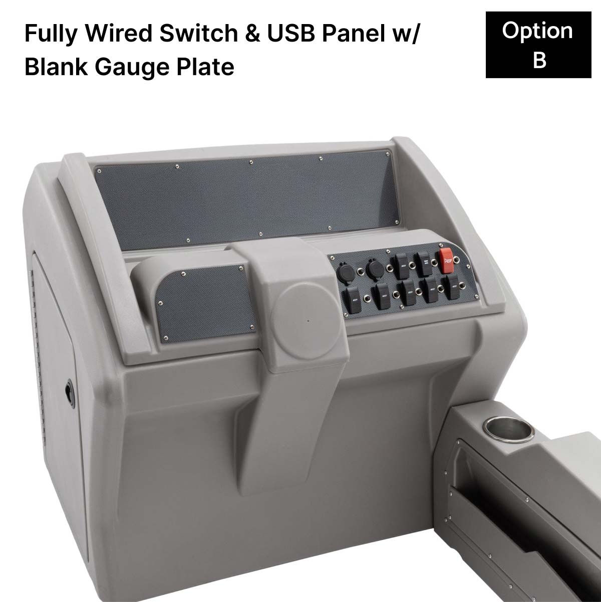 Gray Deluxe Console Fully Wired Switch Panel Carbon Fiber #color_gray & invisible