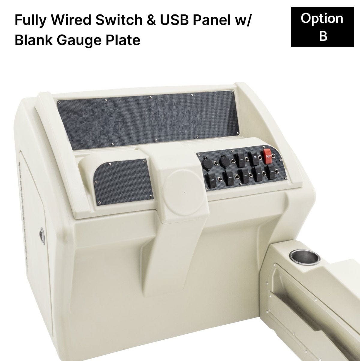 Ivory Deluxe Console Fully Wired Switch Panel Carbon Fiber #color_ivory & invisible
