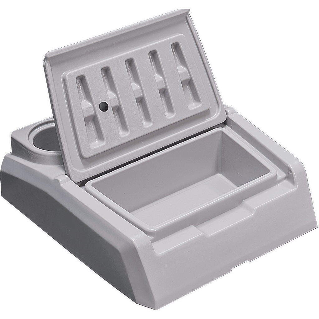 gray bass boat center storage console and step