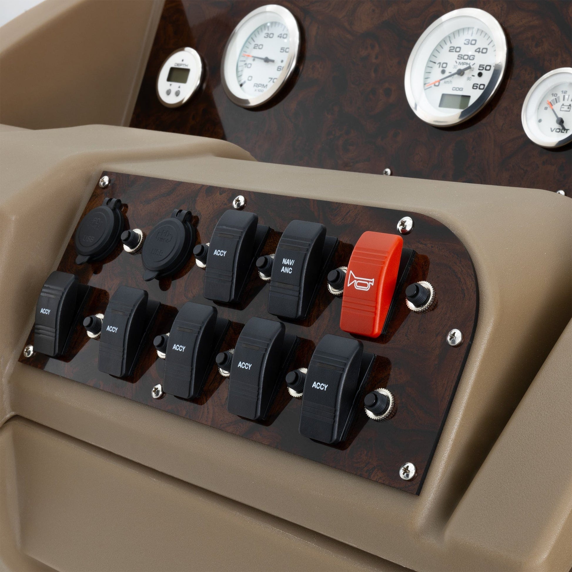 Beige Console Burlwood Detail #color_beige