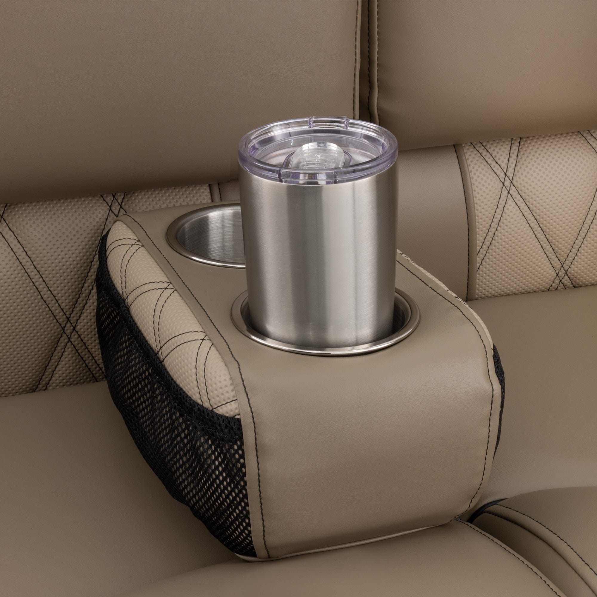 DeckMate Luxury Pontoon Cup Holders cup #color_tan & beige