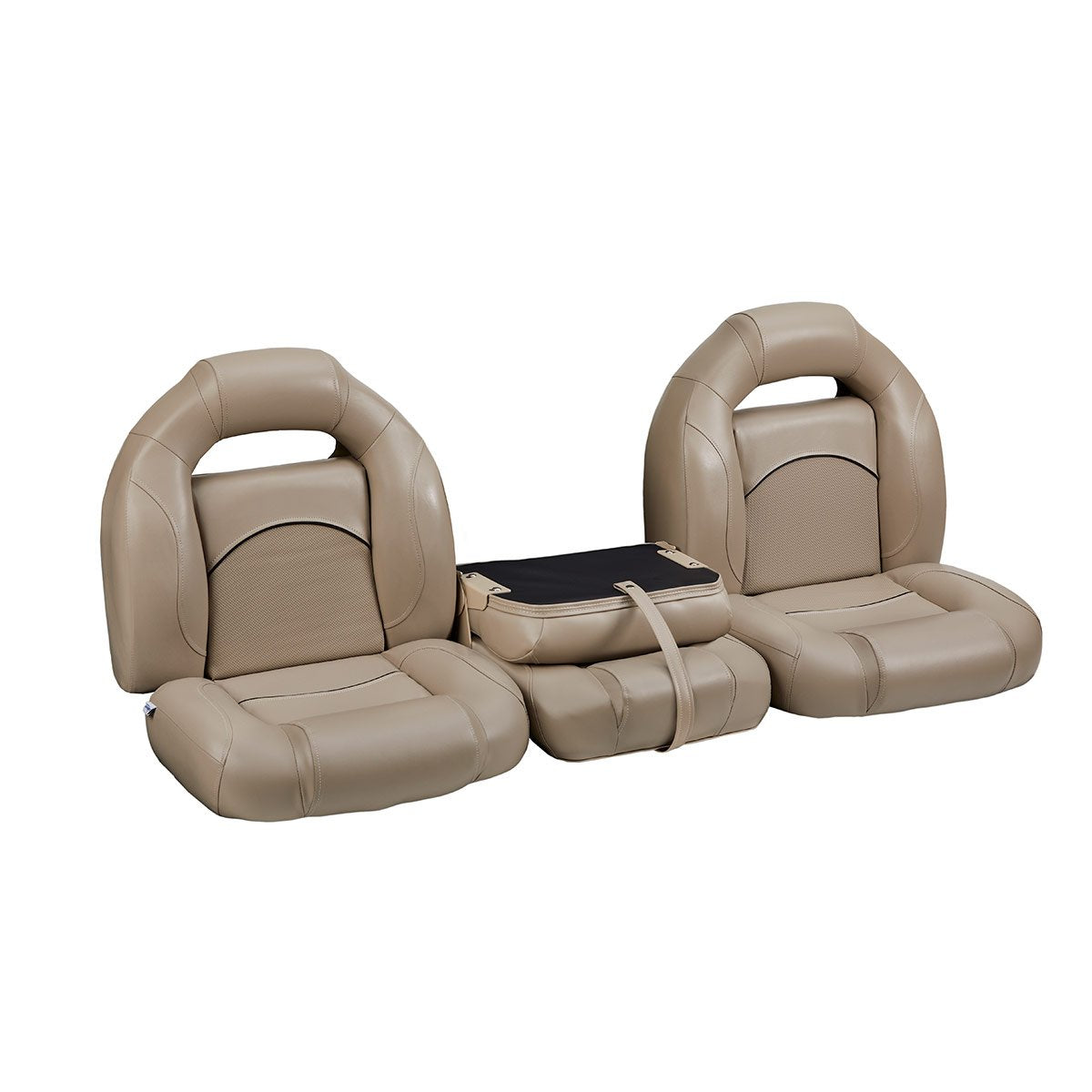 DeckMate Bass Boat Bench Seat Set with Closed Center Seat #color_tan