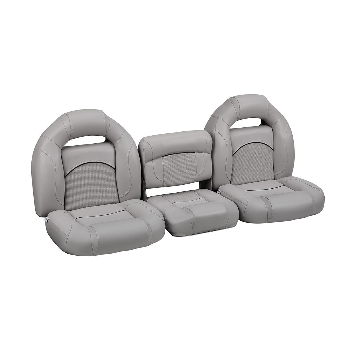 DeckMate Bass Boat Bench Seat Set with Center Seat #color_gray