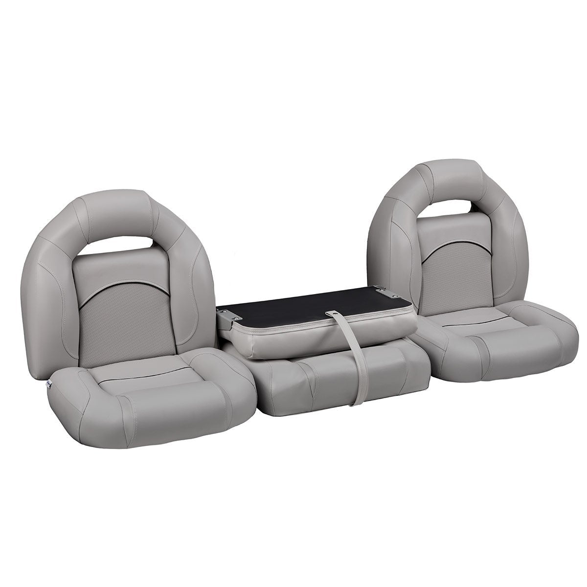 DeckMate Bass Boat Bench Seat Seat with Closed Wide Center Seat #color_gray