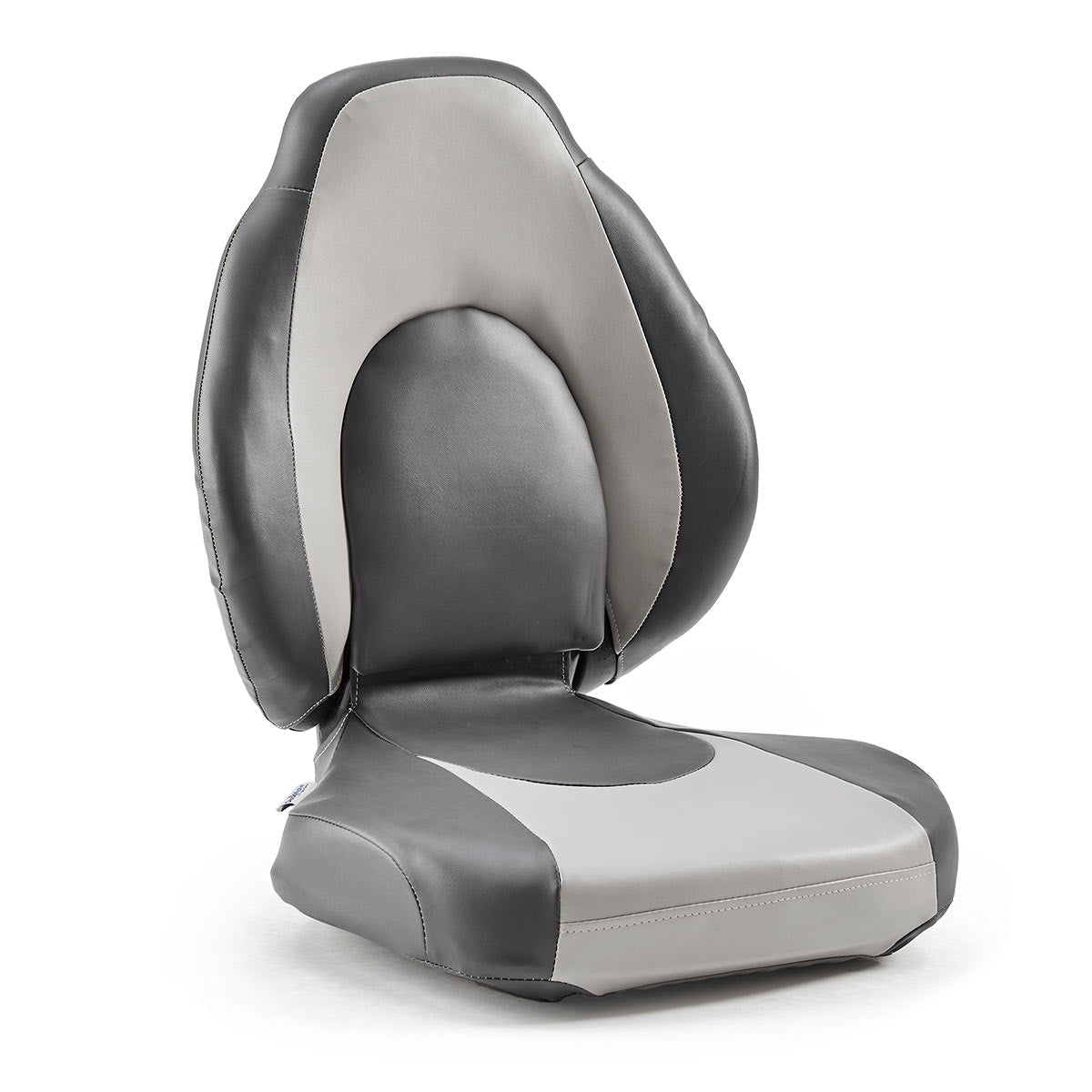 DeckMate High Back Sport Cushion Fishing Boat Seat Charcoal Gray Marine Grade Vinyl for sale #color_charcoal & gray