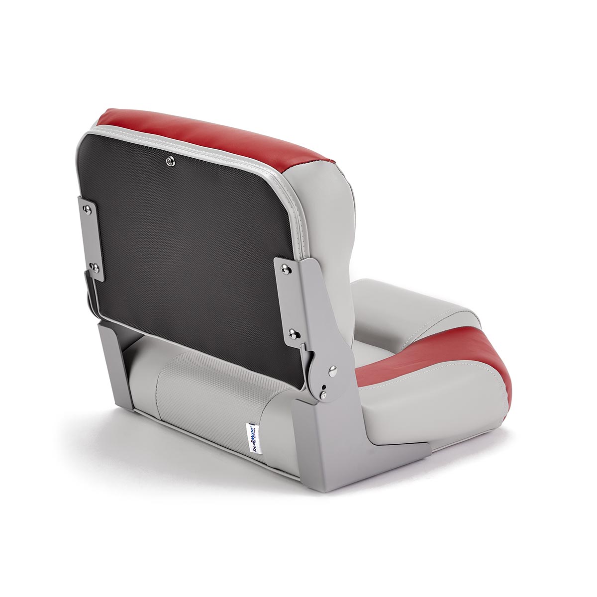 Hinge Mount Low Back Folding Boat Seat Gray Red Marine Grade Vinyl for sale #color_gray & red