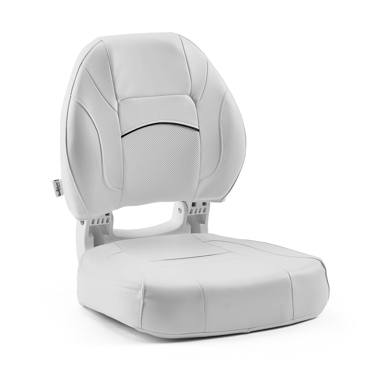 DeckMate Economy Center Hinge Cushion Fishing Boat Seat White Marine Grade Vinyl for sale #color_white