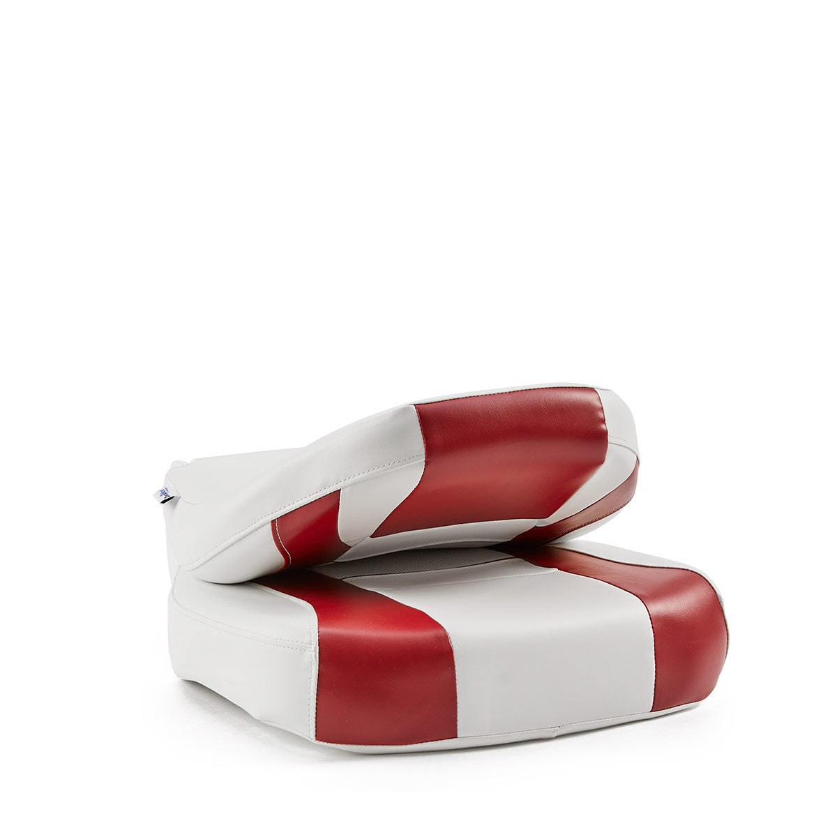 DeckMate Economy Center Hinge Cushion Fishing Boat Seat White Red Marine Grade Vinyl for sale #color_white & red