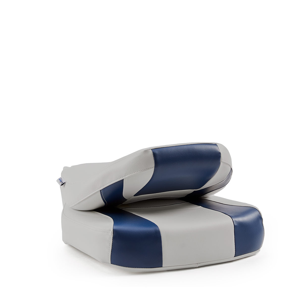 DeckMate Economy Center Hinge Cushion Fishing Boat Seat Charcoal Green Marine Grade Vinyl for sale #color_gray & blue