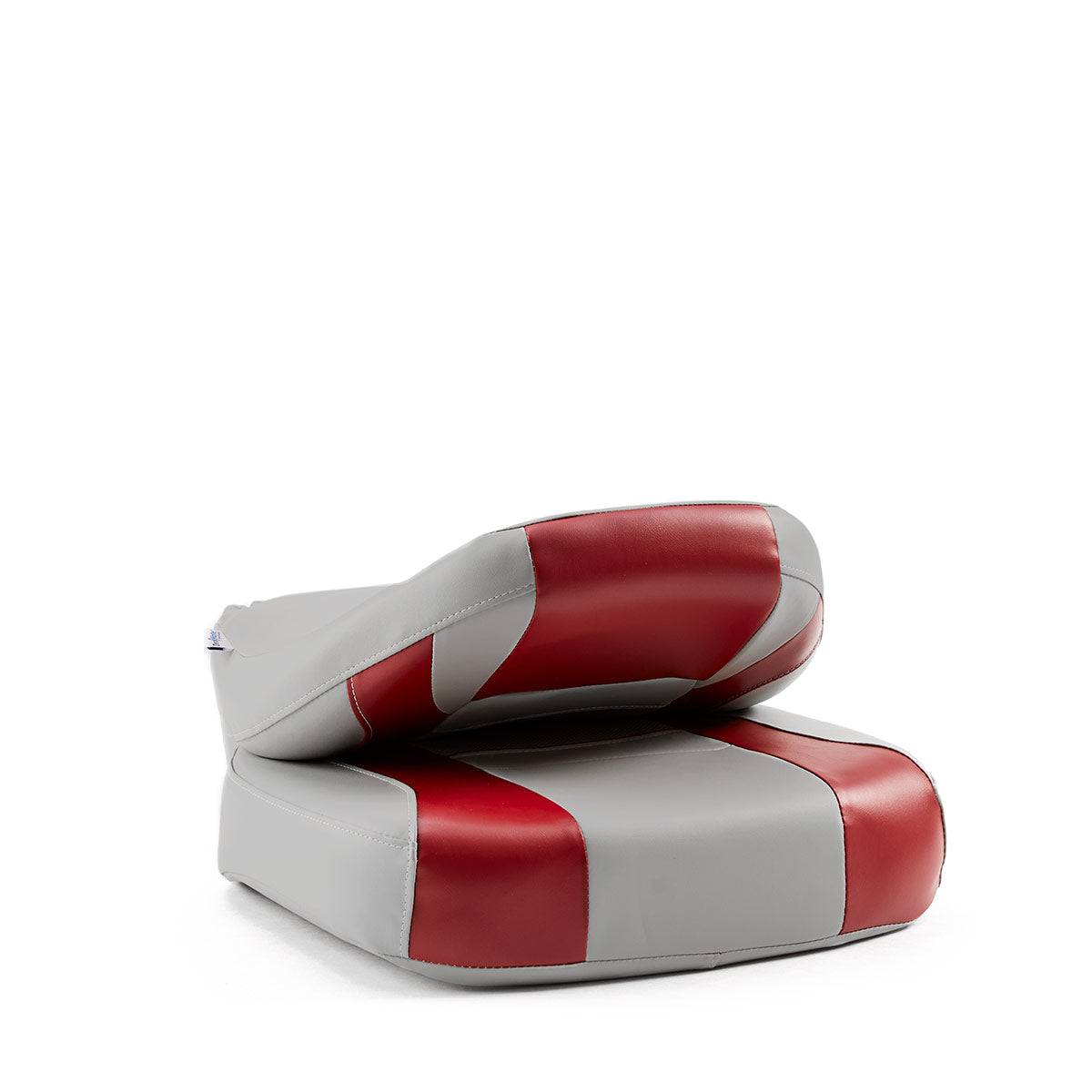 DeckMate Economy Center Hinge Cushion Fishing Boat Seat Gray Red Marine Grade Vinyl for sale #color_gray & red