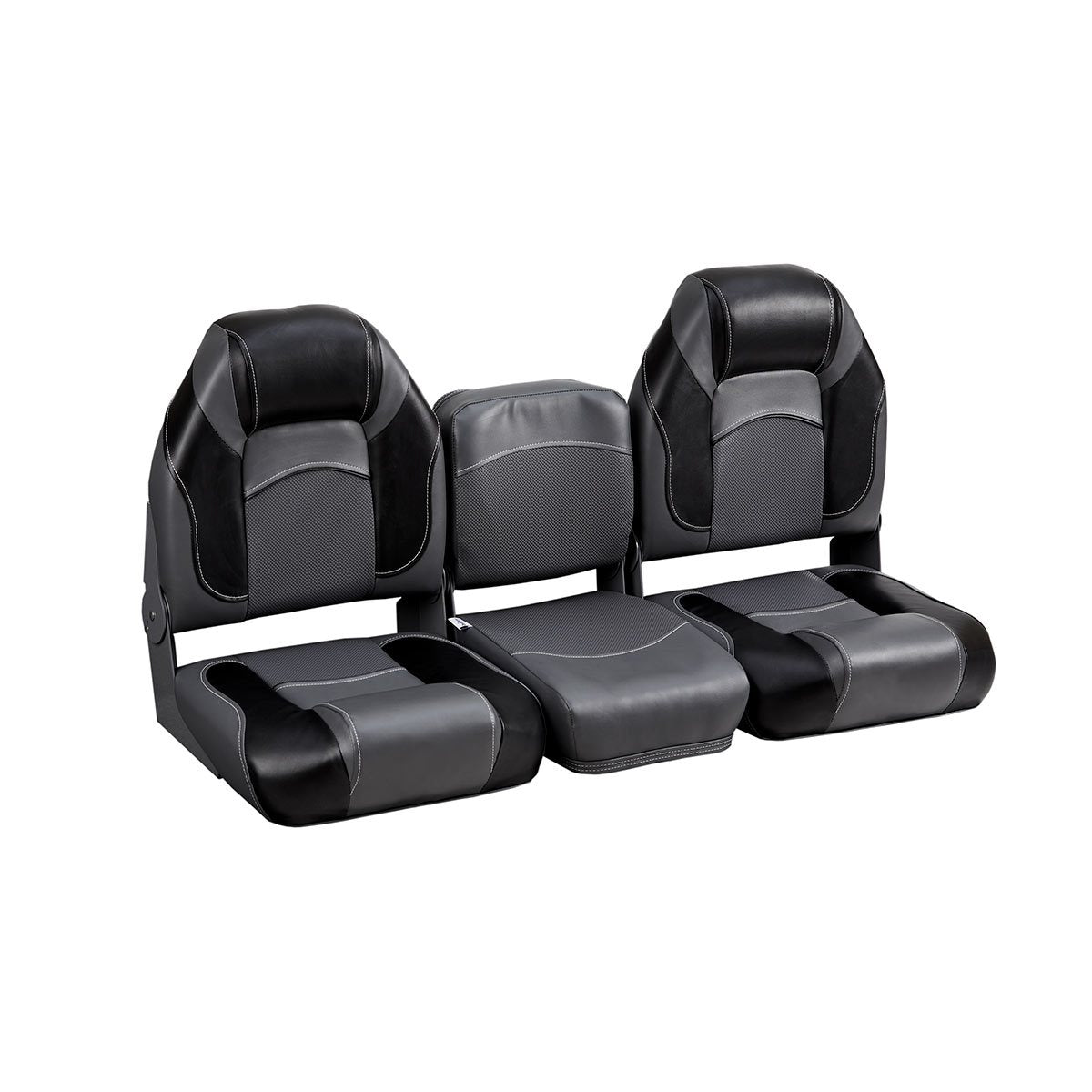 DeckMate Bass Boat Folding Bench Set with Jump Seat #color_charcoal & black