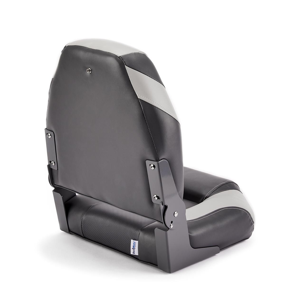 Deckmate High Back Folding Boat Seat Charcoal & Gray Marine Grade Vinyl for sale #color_charcoal & gray