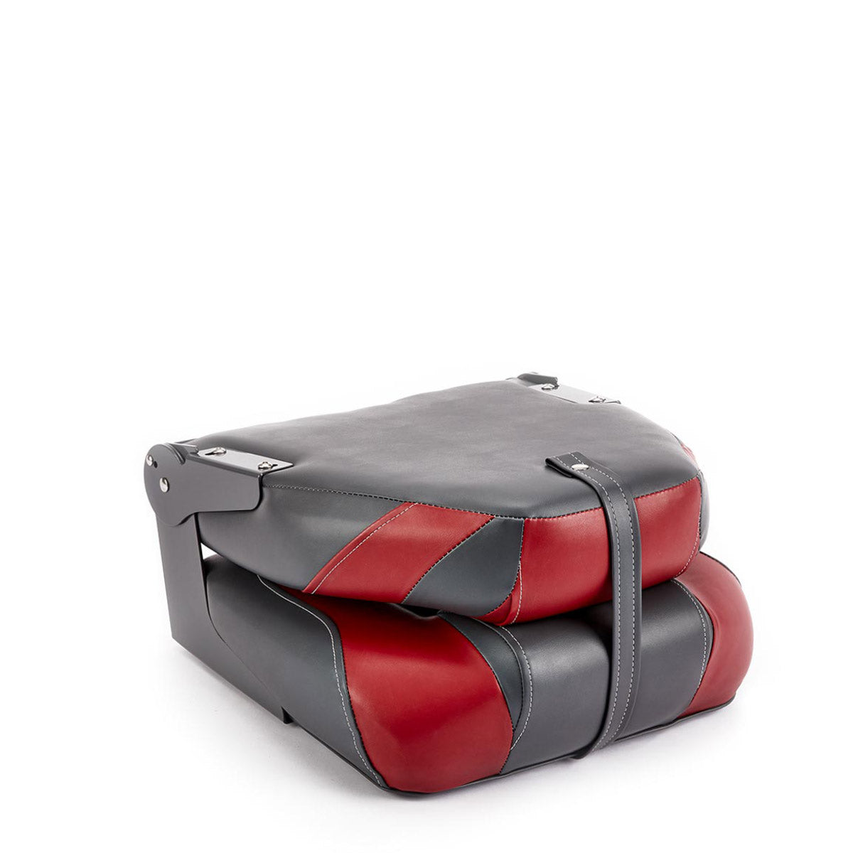 Deckmate High Back Folding Boat Seat Charcoal & Red Marine Grade Vinyl for sale #color_charcoal & red