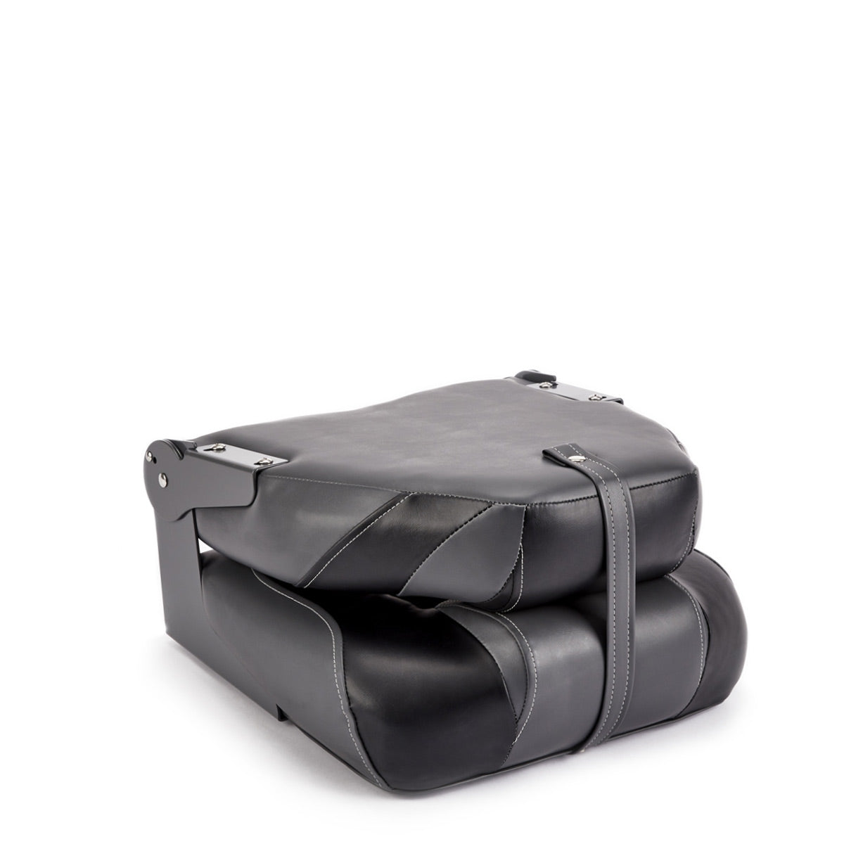 Deckmate High Back Folding Boat Seat Charcoal & Black Marine Grade Vinyl for sale #color_charcoal & black