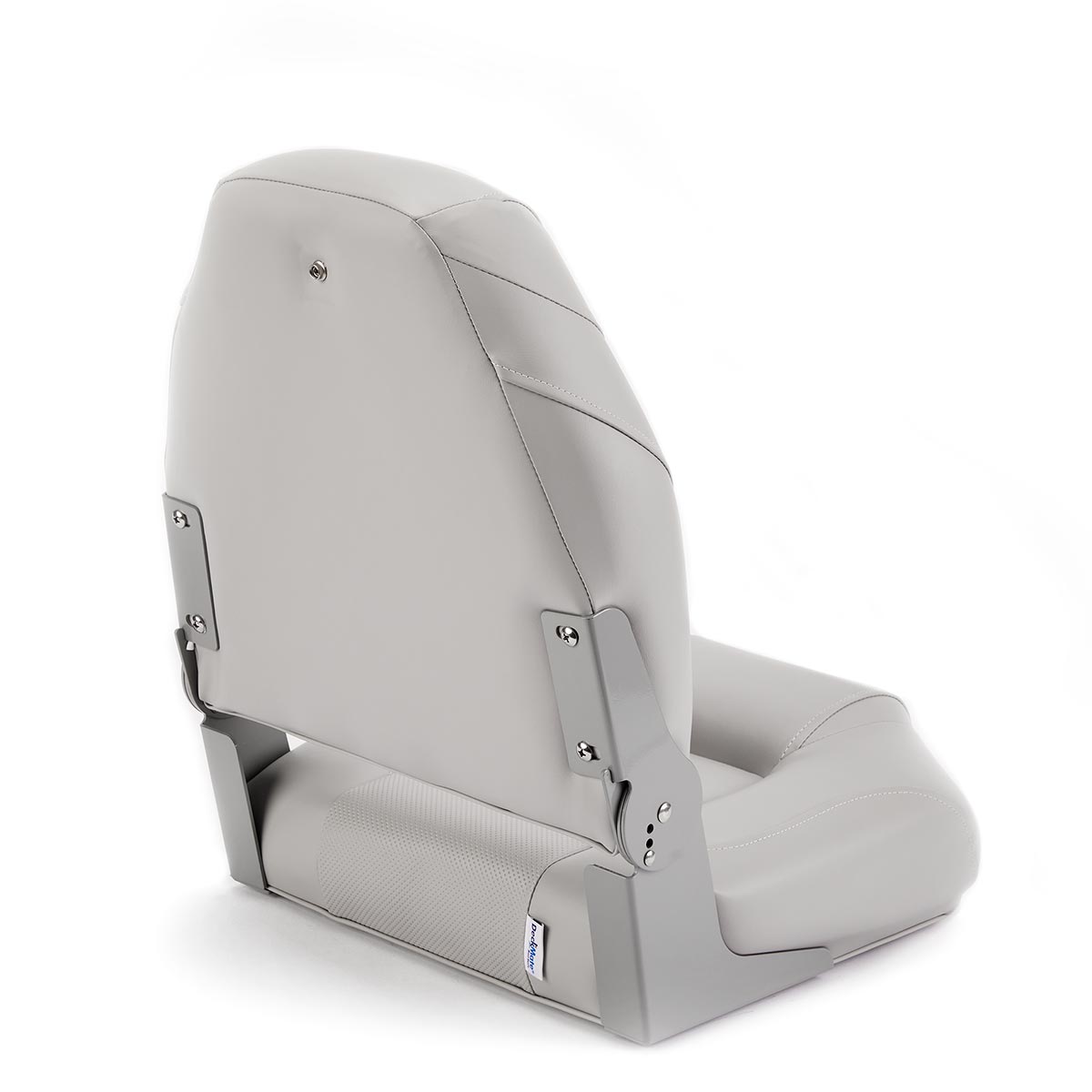 Deckmate High Back Folding Boat Seat Gray Marine Grade Vinyl Black Accent for sale #color_gray