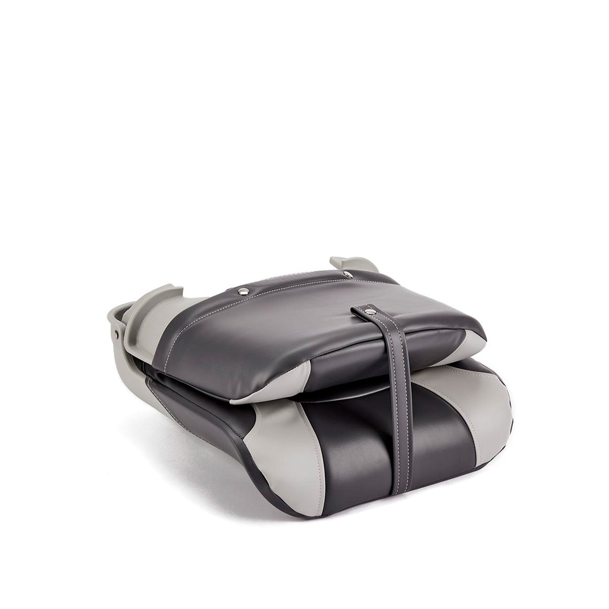 Deckmate Clam Shell Fishing Boat Seat Charcoal & Gray Marine Grade Vinyl for sale #color_charcoal & gray