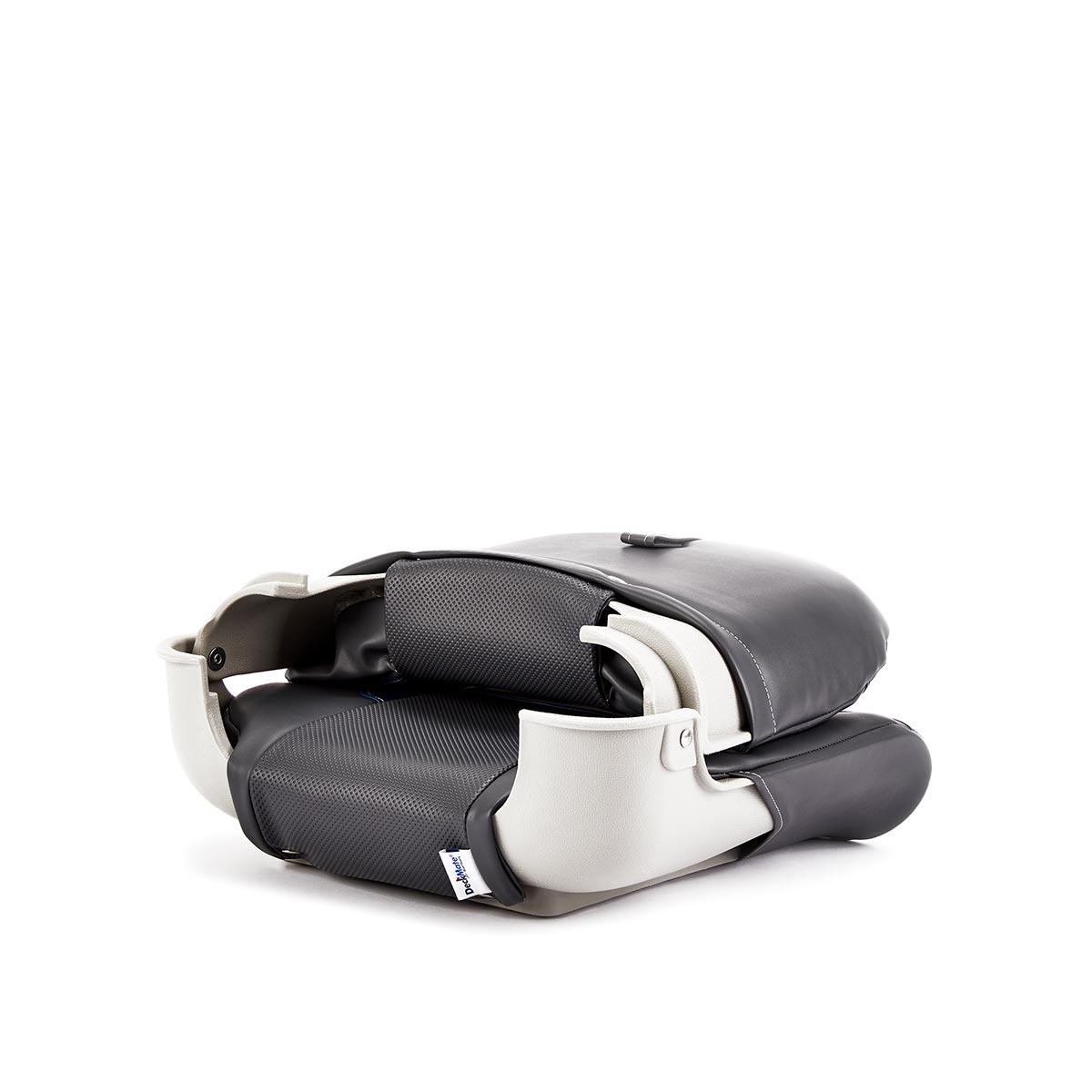 Deckmate Clam Shell Fishing Boat Seat Charcoal & Blue Marine Grade Vinyl for sale #color_charcoal & blue