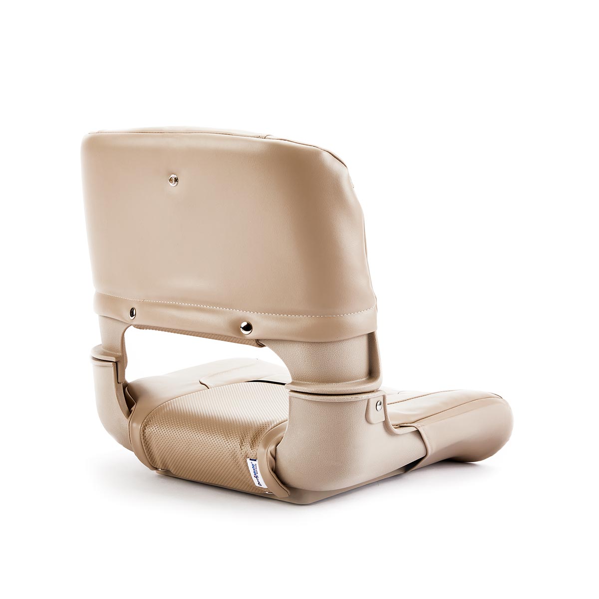 Deckmate Clam Shell Fishing Boat Seat Tan Marine Grade Vinyl Black Accents for sale #color_tan