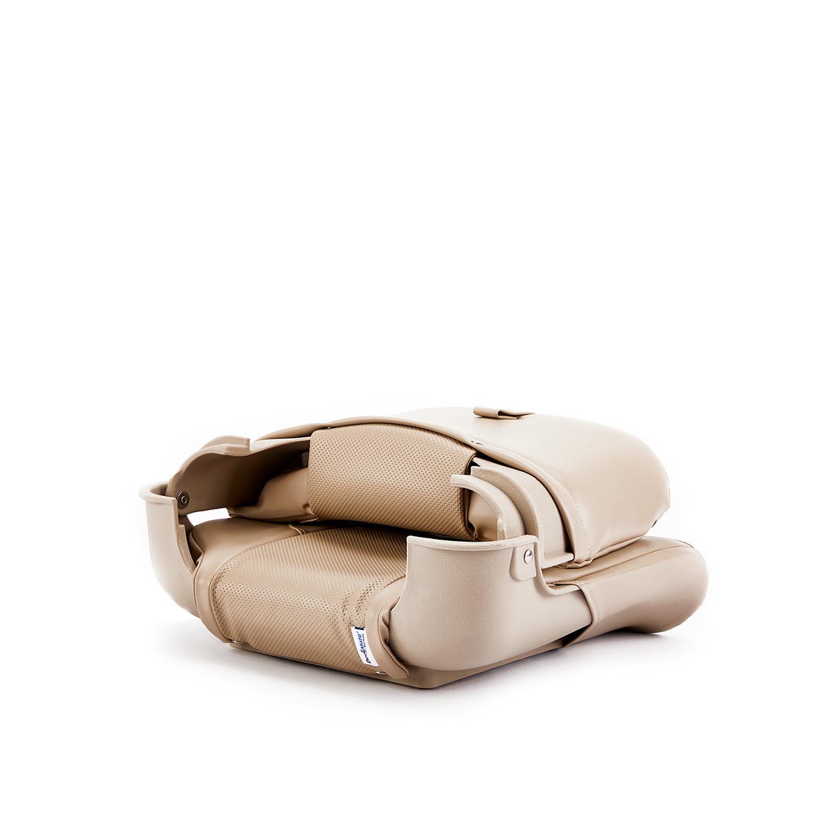 Deckmate Clam Shell Fishing Boat Seat Tan Marine Grade Vinyl Black Accents for sale #color_tan