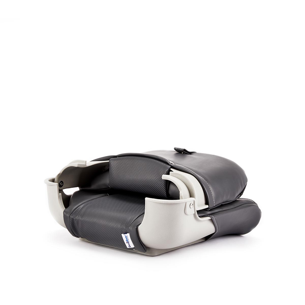 Deckmate Clam Shell Fishing Boat Seat Charcoal & Black Marine Grade Vinyl for sale #color_charcoal & black