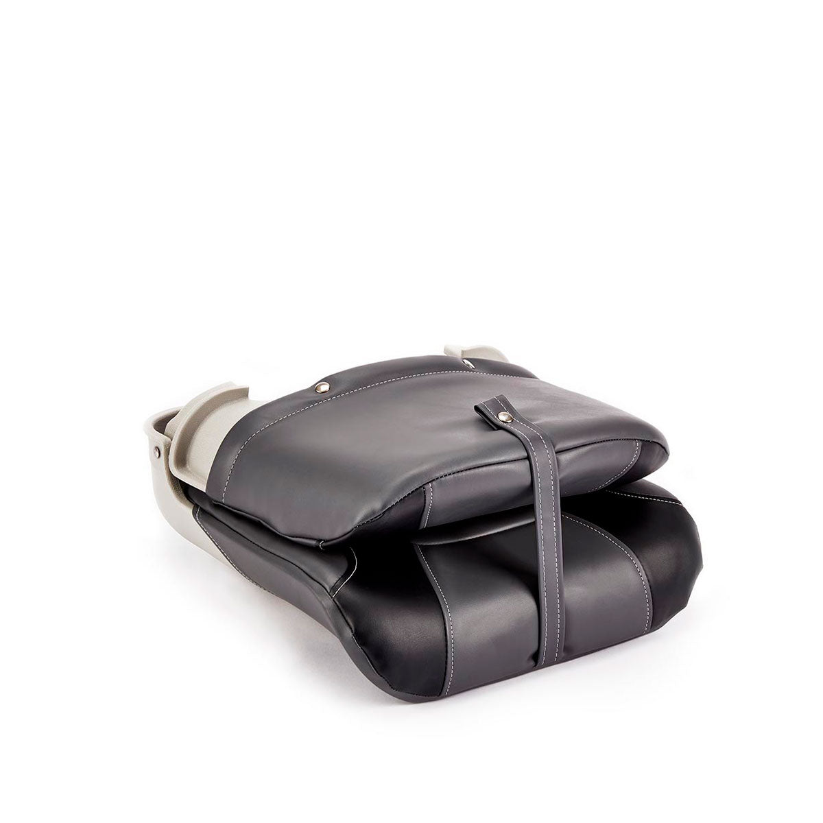 Deckmate Clam Shell Fishing Boat Seat Charcoal & Black Marine Grade Vinyl for sale #color_charcoal & black