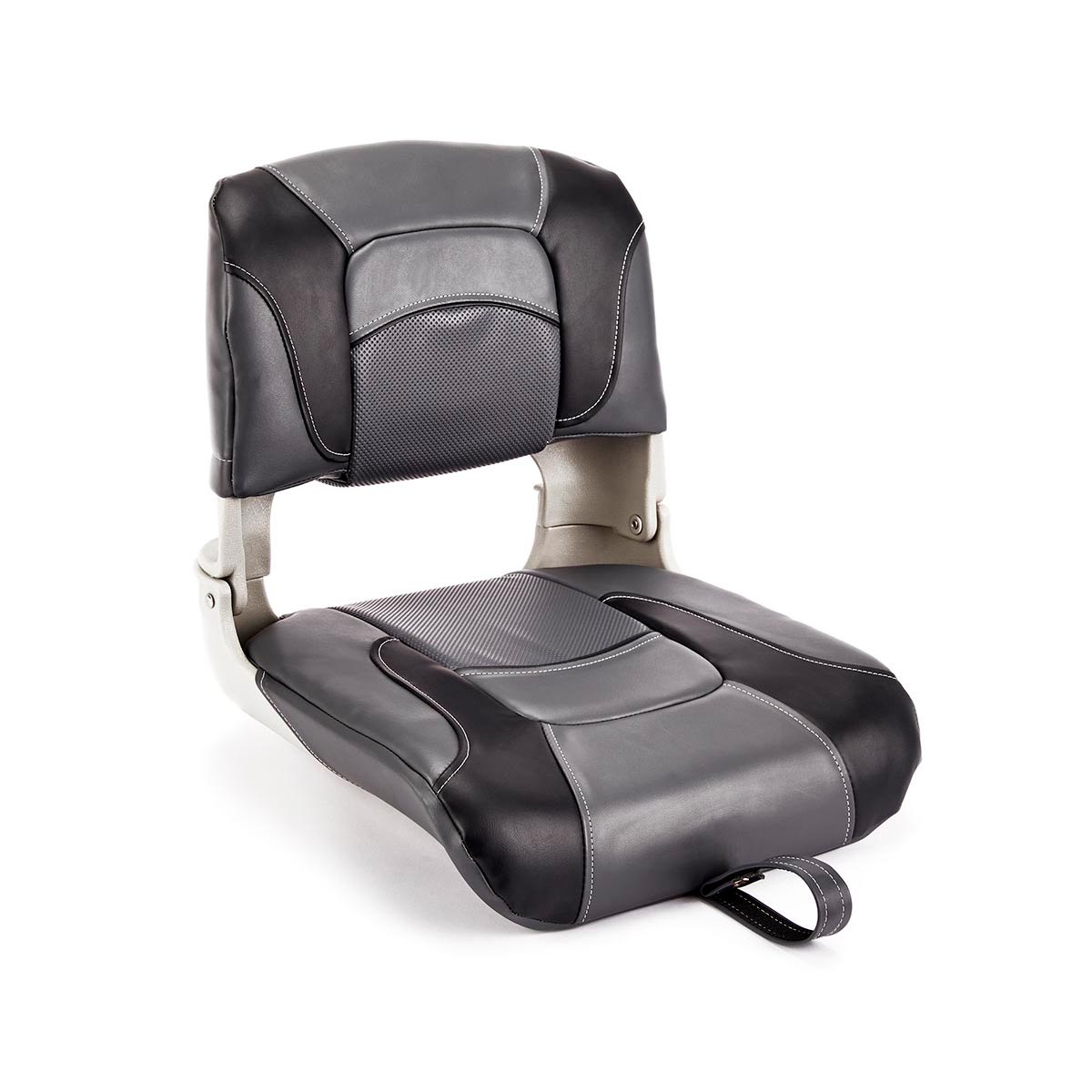 Deckmate Clam Shell Fishing Boat Seat Charcoal & Black Marine Grade Vinyl for sale #color_charcoal & black