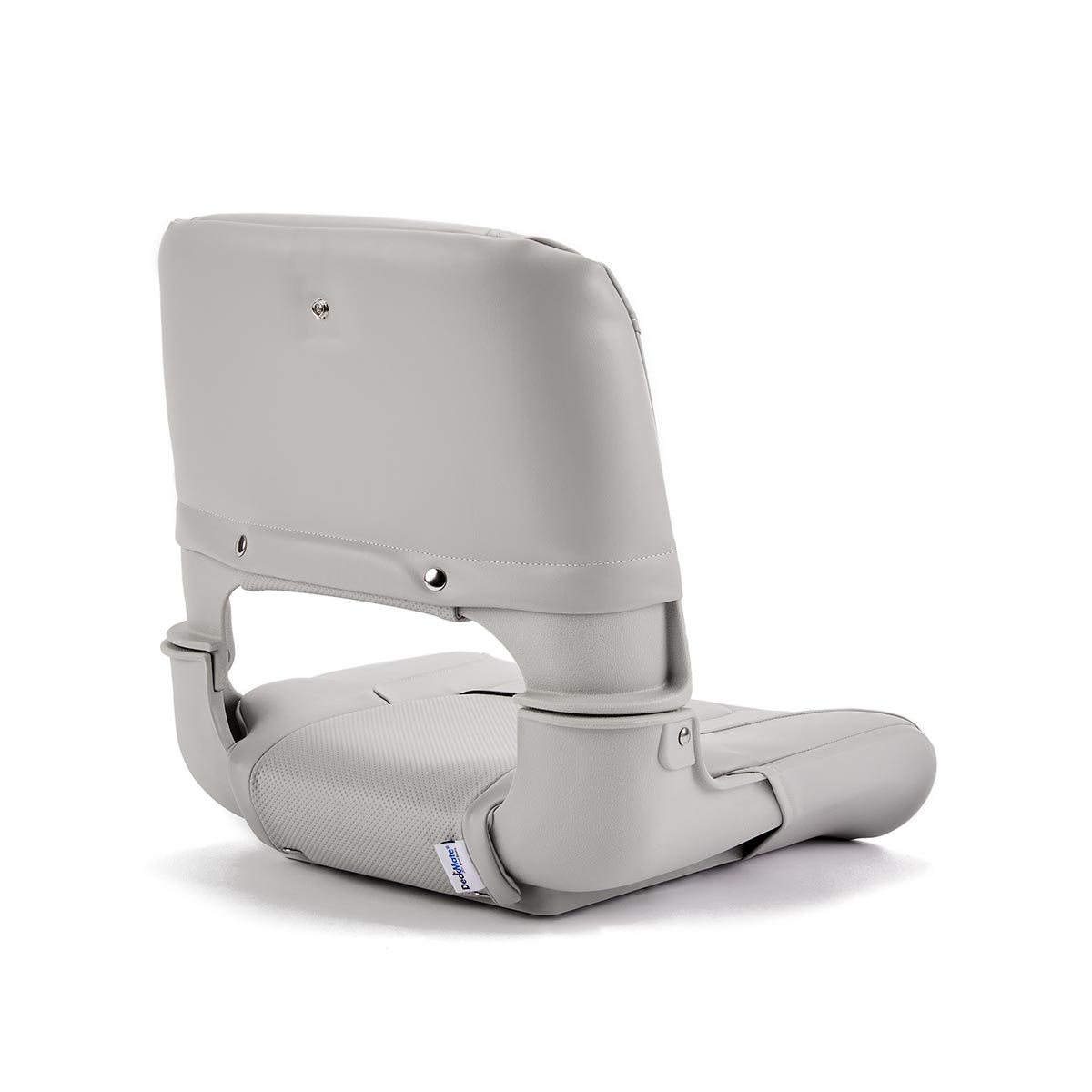 Deckmate Clam Shell Fishing Boat Seat Gray Marine Grade Vinyl Black Accent for sale #color_gray