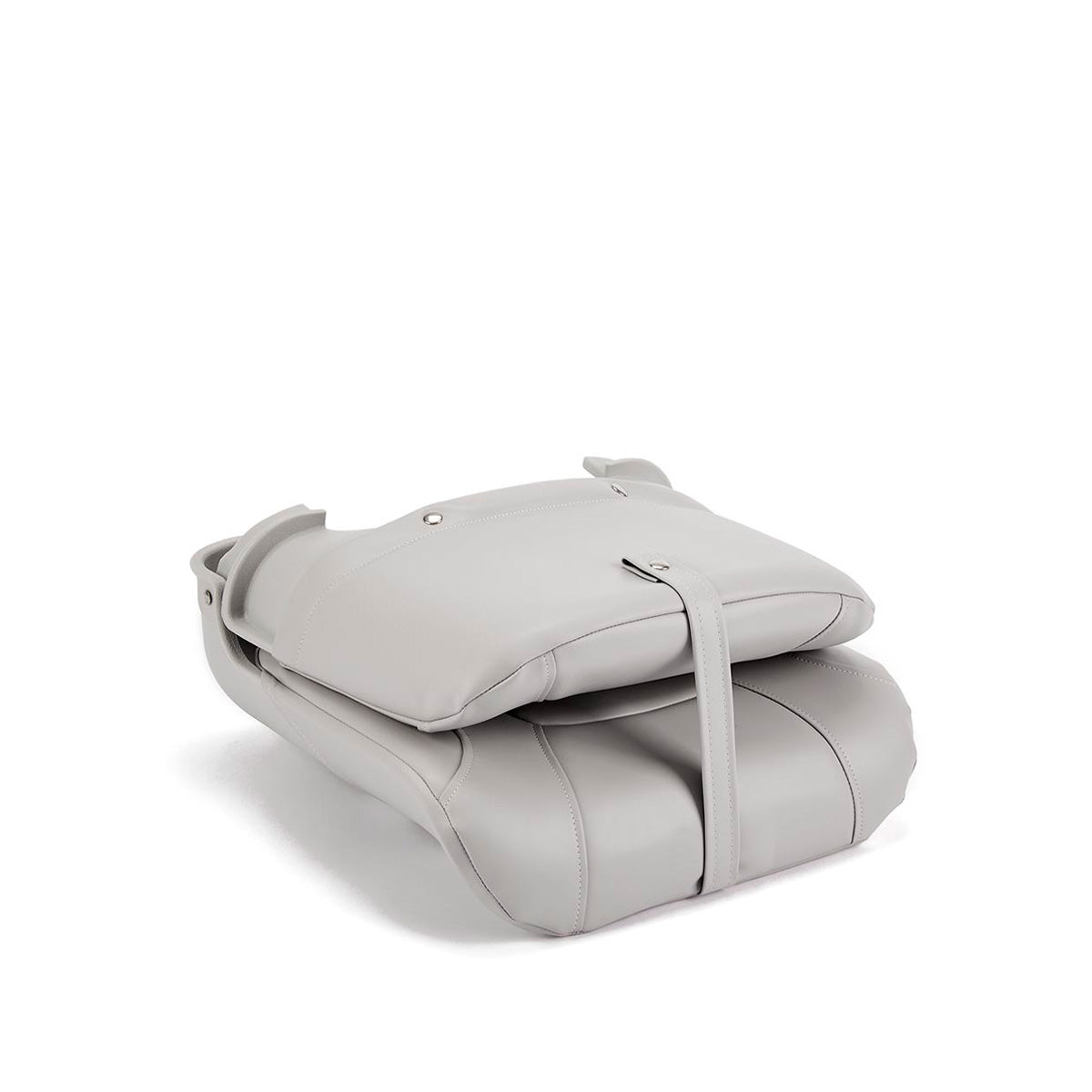 Deckmate Clam Shell Fishing Boat Seat Gray Marine Grade Vinyl Black Accent for sale #color_gray