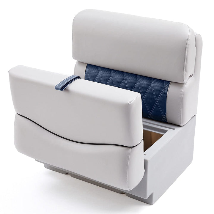 DeckMate Left Luxury Pontoon Seat Arm - Charcoal Gray Boating Upgrade (Bench Not Included)