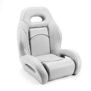 Deckmate High Back Sport Racing Style Bucket Seat White Marine Grade Vinyl Black Accent for sale #color_white