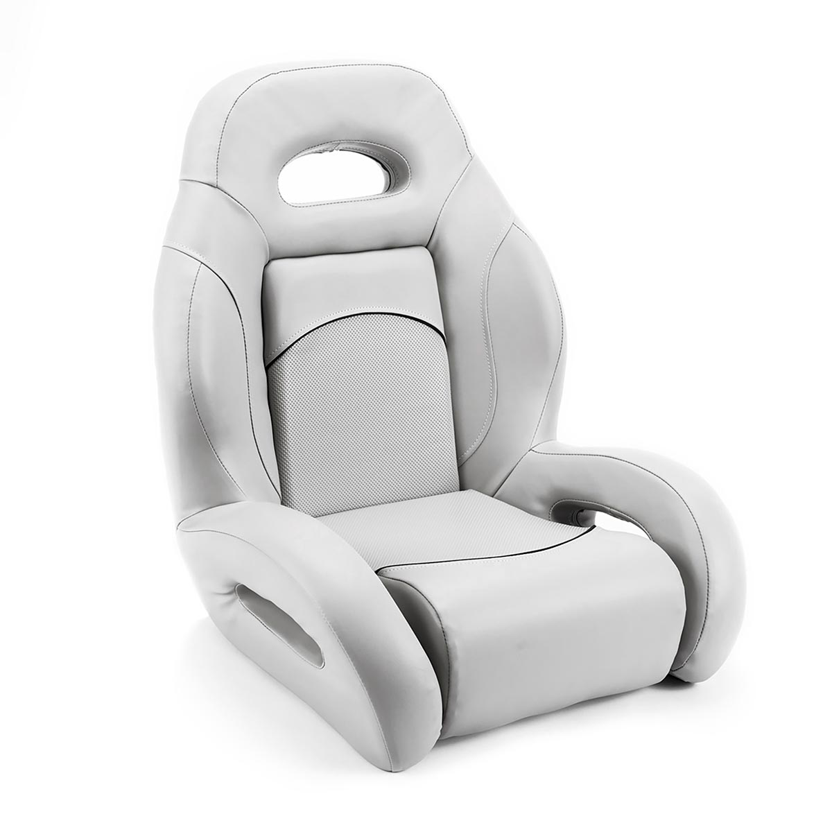 Deckmate High Back Sport Racing Style Bucket Seat White Marine Grade Vinyl Black Accent for sale #color_white