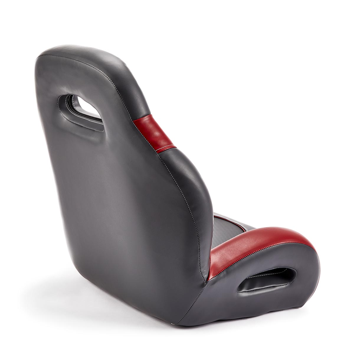 Deckmate High Back Sport Racing Style Bucket Seat Charcoal & Red Marine Grade Vinyl for sale #color_charcoal & red