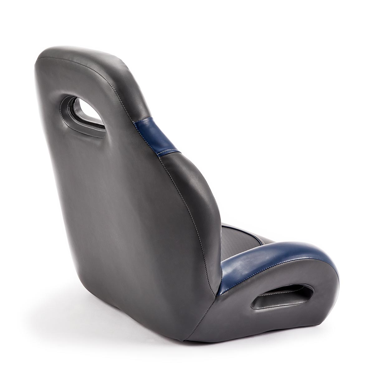 Deckmate High Back Sport Racing Style Bucket Seat Charcoal & Blue Marine Grade Vinyl for sale #color_charcoal & blue