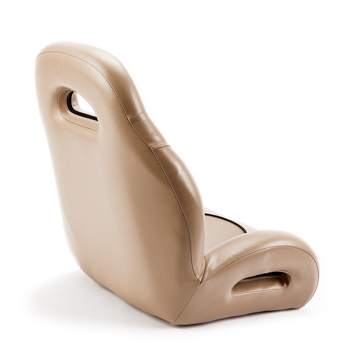 Deckmate High Back Sport Racing Style Bucket Seat Tan Marine Grade Vinyl Black Accent for sale #color_tan