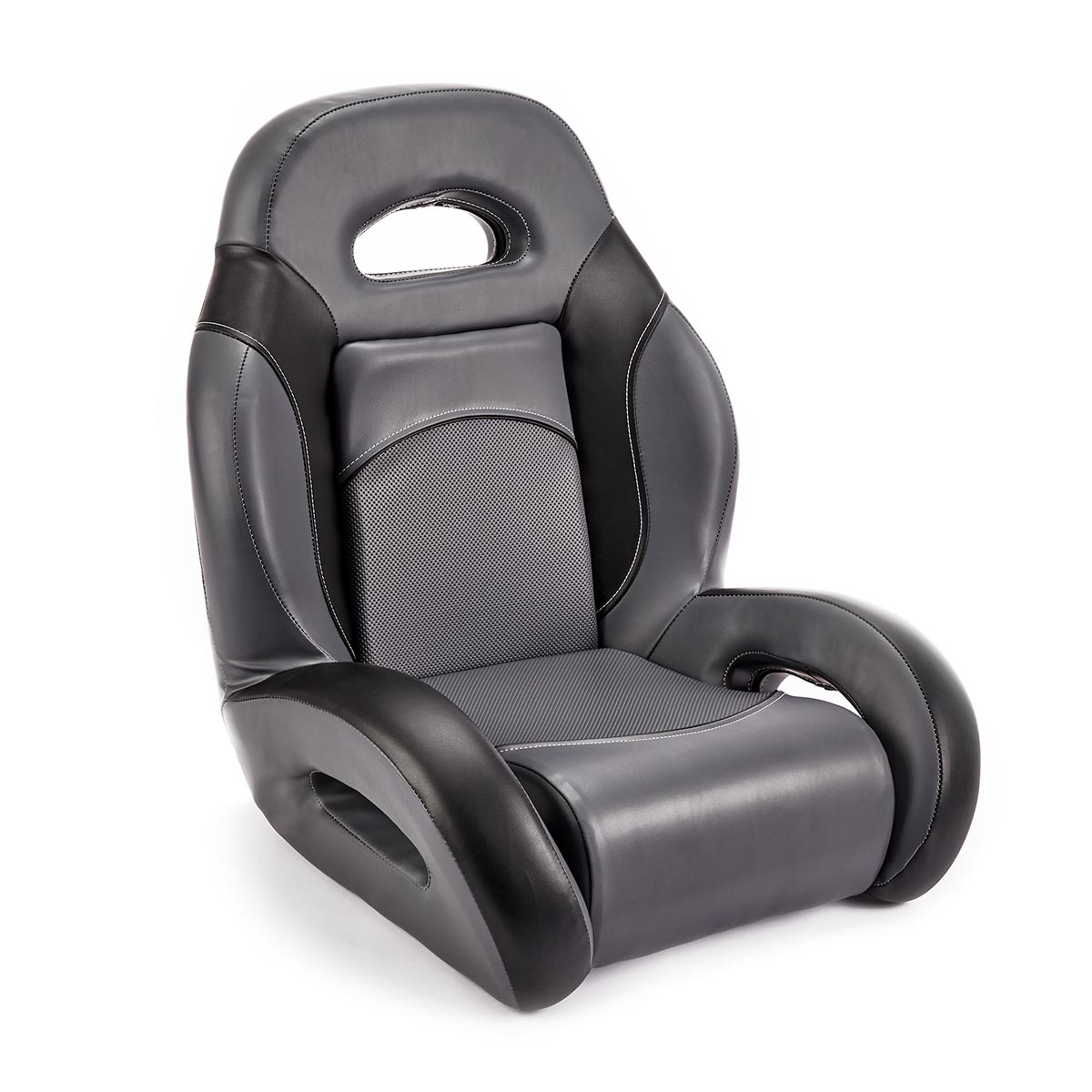 Deckmate High Back Sport Racing Style Bucket Seat Charcoal & Black Marine Grade Vinyl for sale #color_charcoal & black