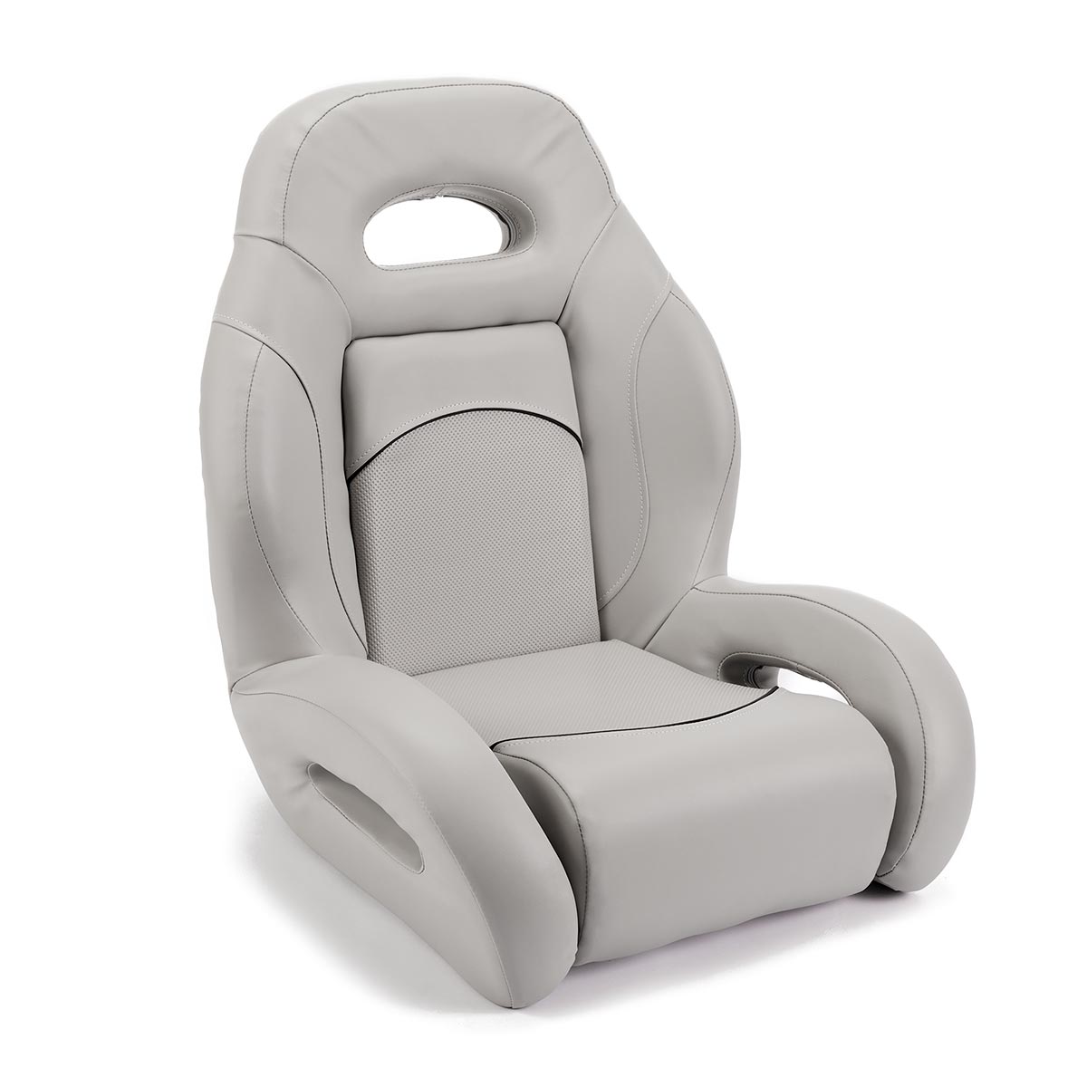 Deckmate High Back Sport Racing Style Bucket Seat Gray Marine Grade Vinyl Black Accent for sale #color_gray