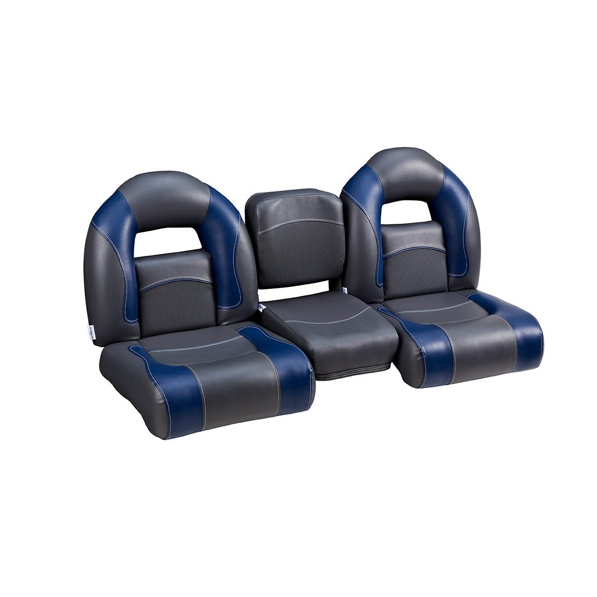 DeckMate Nitro Bass Boat Bench Set with jump seat #color_charcoal & blue