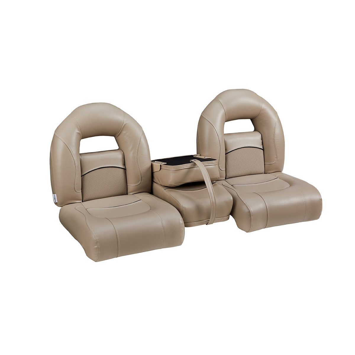 DeckMate Nitro Bass Boat Bench Set with closed jump seat #color_tan