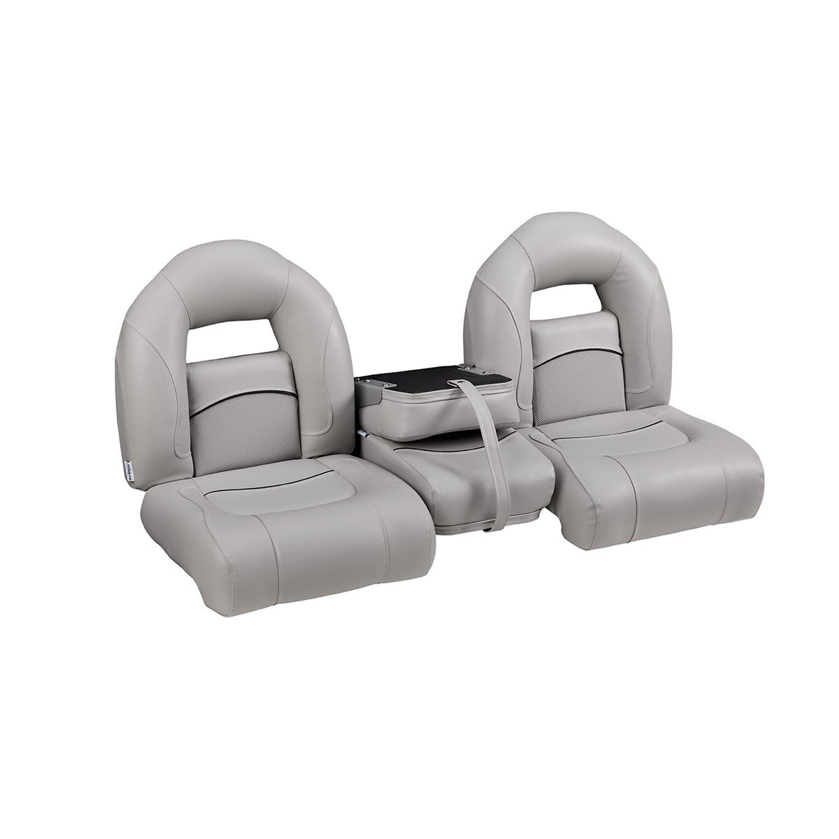 DeckMate Compact Bass Boat Bench Seat Set with closed jump seat #color_gray