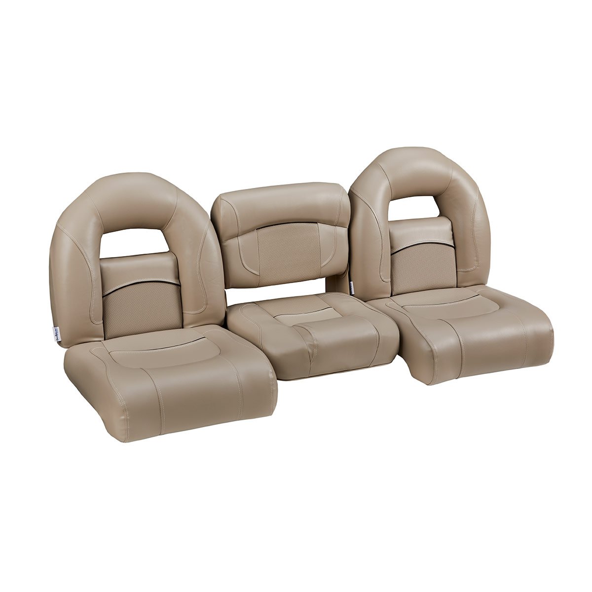 DeckMate Nitro Bass Boat Bench Set with folding step-back seat #color_tan