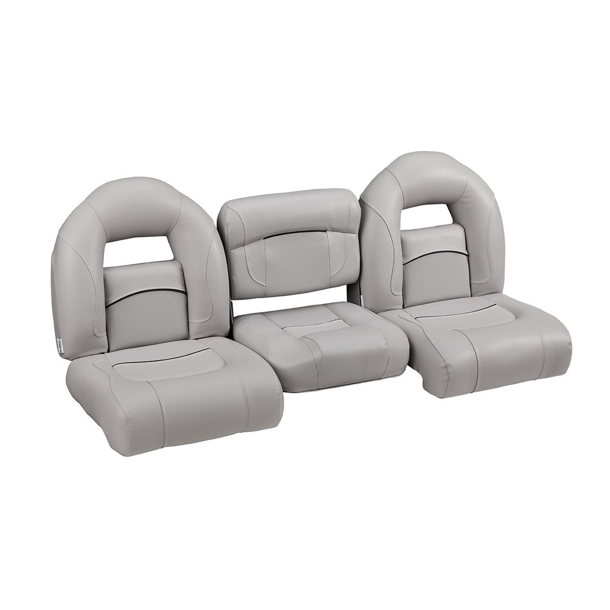 DeckMate Nitro Bass Boat Bench Set with folding step-back seat #color_gray