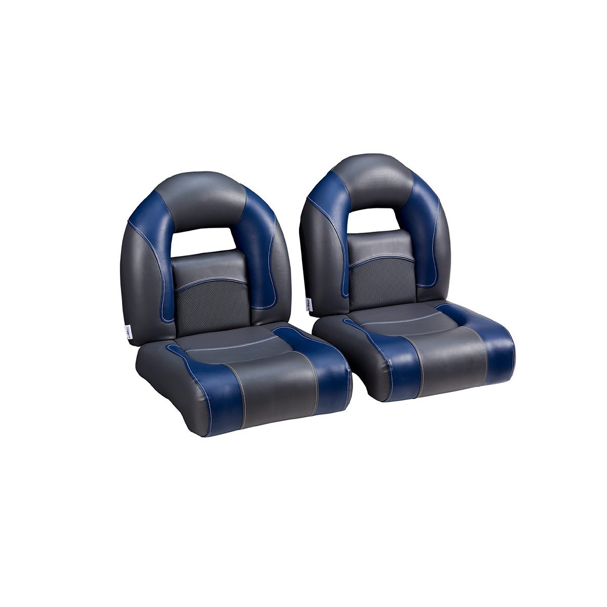DeckMate Nitro Bass Boat Bucket Seats Pair #color_charcoal & blue