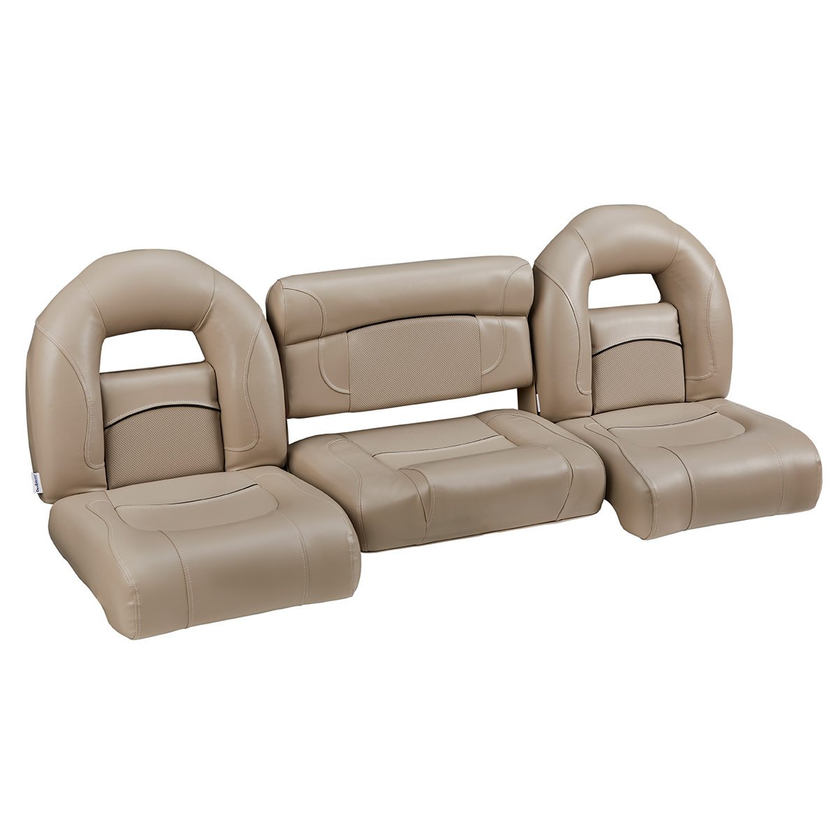 DeckMate Nitro Bass Boat Bench Set with wide folding middle seat #color_tan