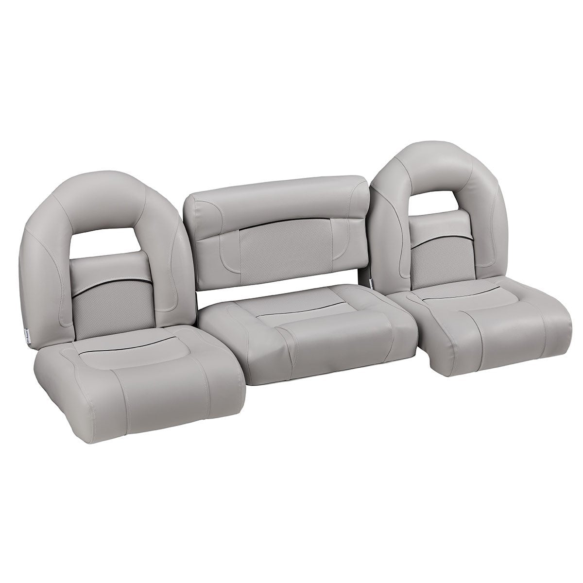 DeckMate Nitro Bass Boat Bench Set with wide folding middle seat #color_gray