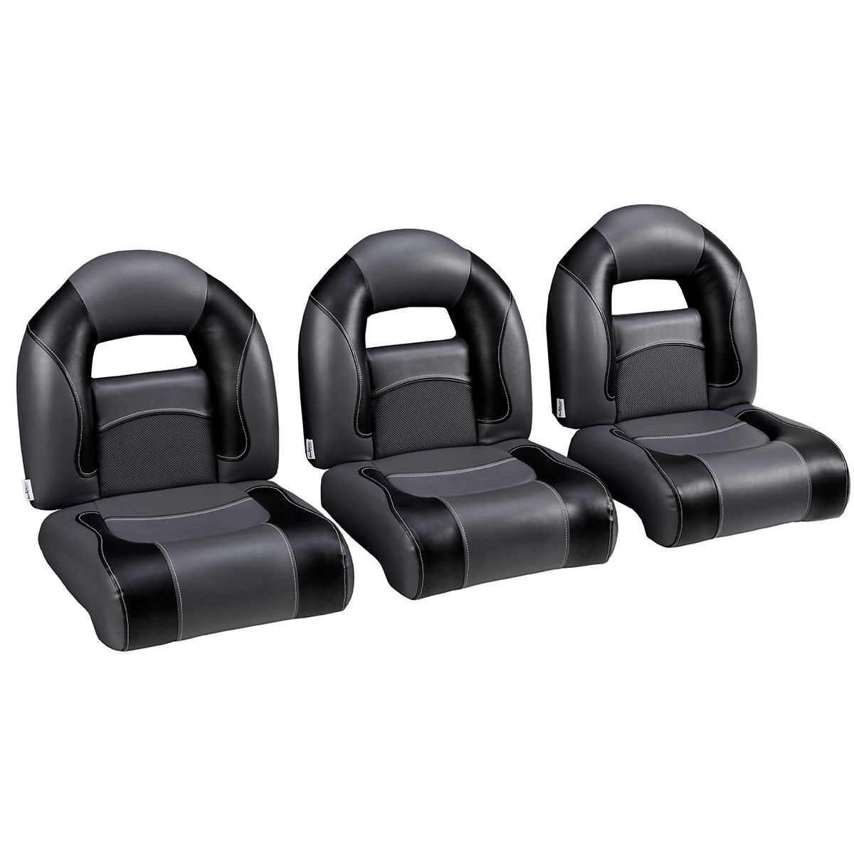 DeckMate Compact Bass Bench Seats 3 wide #color_charcoal & black
